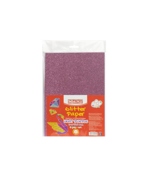 Carton cu sclipici 290gr/m2 A4, 5 buc, Purpuriu